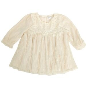 NWT Nanette Baby Ivory Lace‎ Long Sleeve Tunic Top- Infant Girl 6 Months
